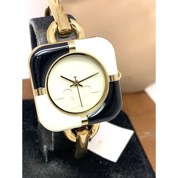 Tory Burch Women's Watch TBW6214SET Gold Cream Dial Bangle Interchangeable Bezel - Picture 2 of 15